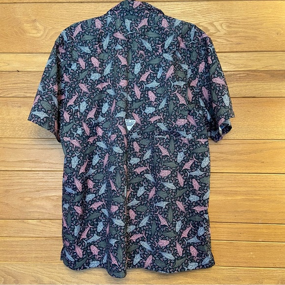 Columbia PFG fishing tuna swordfish print short sleeve shirt - Picture 5 of 7